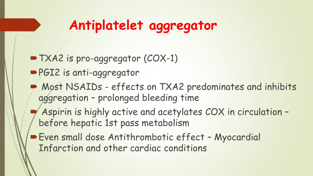 antiplatelet aggregator