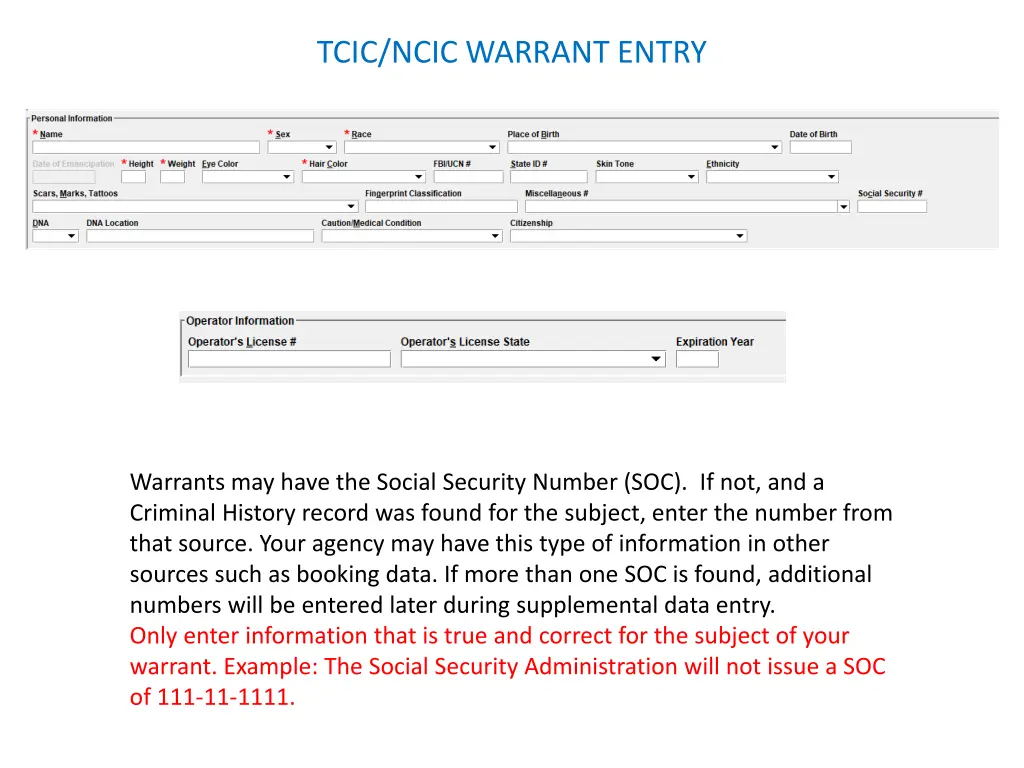 tcic ncic warrant entry 10