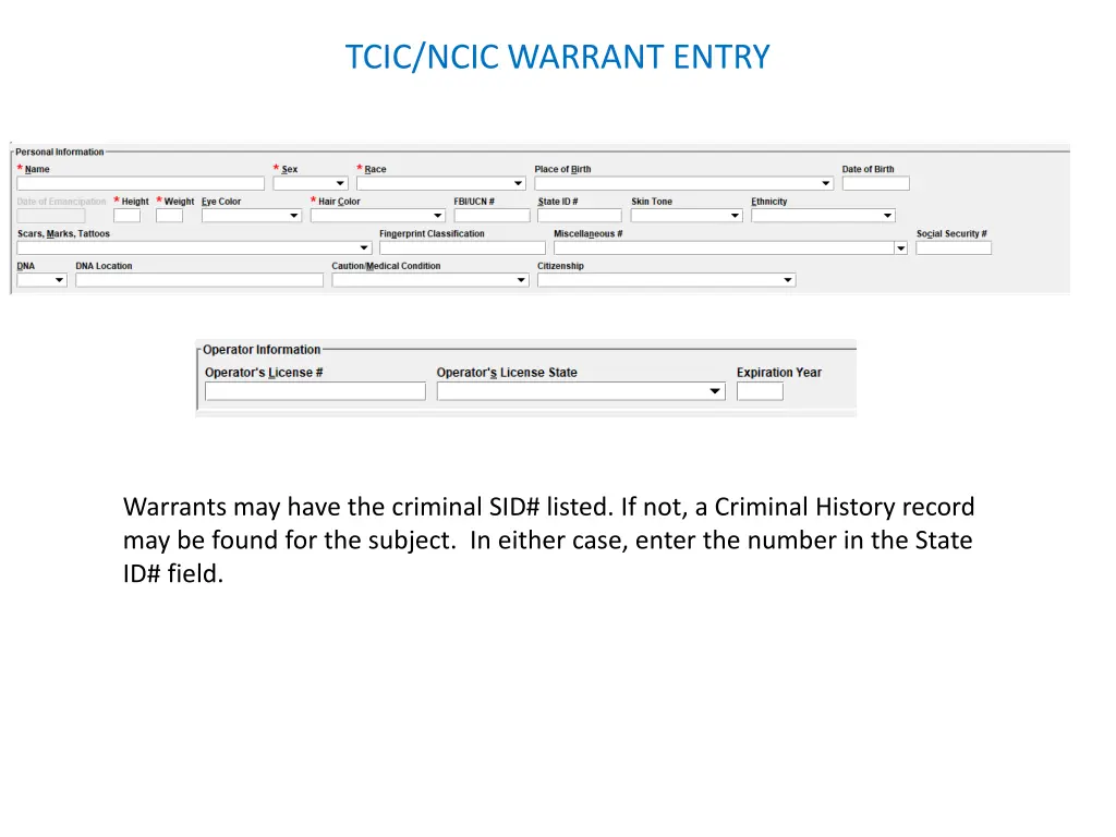 tcic ncic warrant entry 11