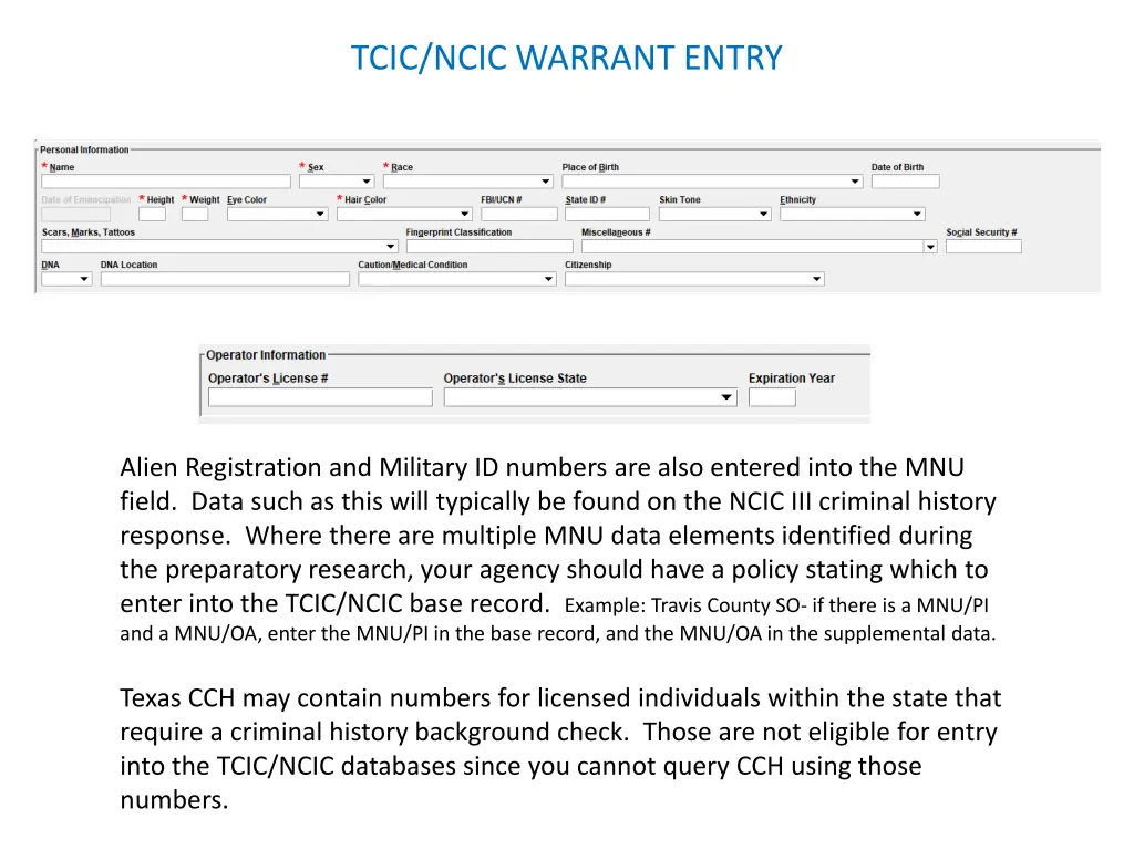 tcic ncic warrant entry 14