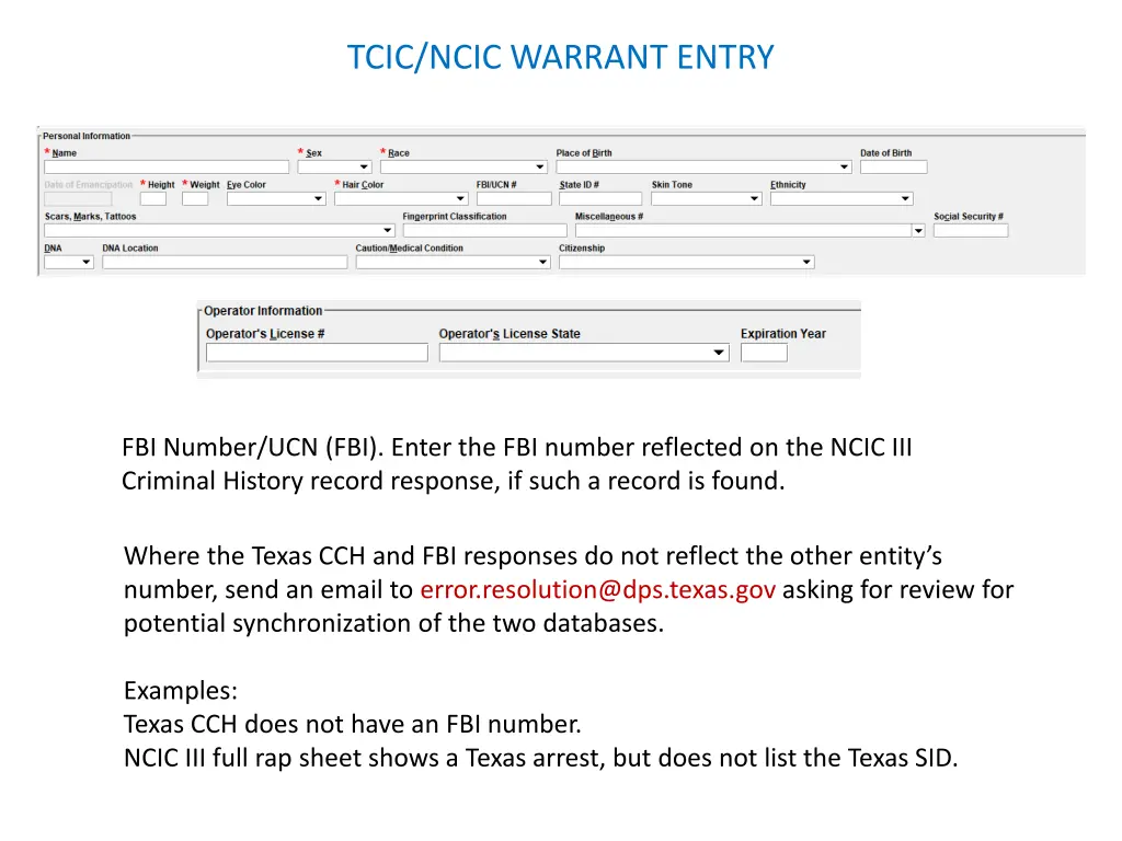 tcic ncic warrant entry 15