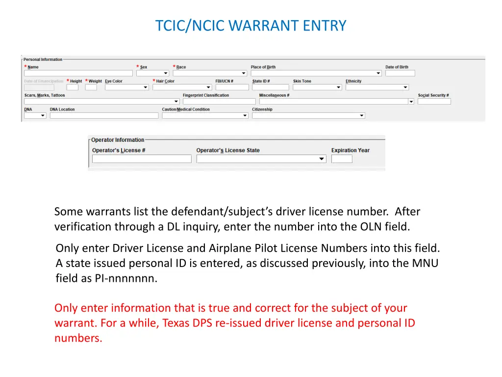 tcic ncic warrant entry 17