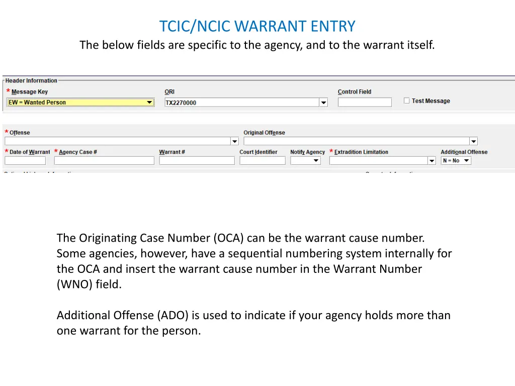 tcic ncic warrant entry 2