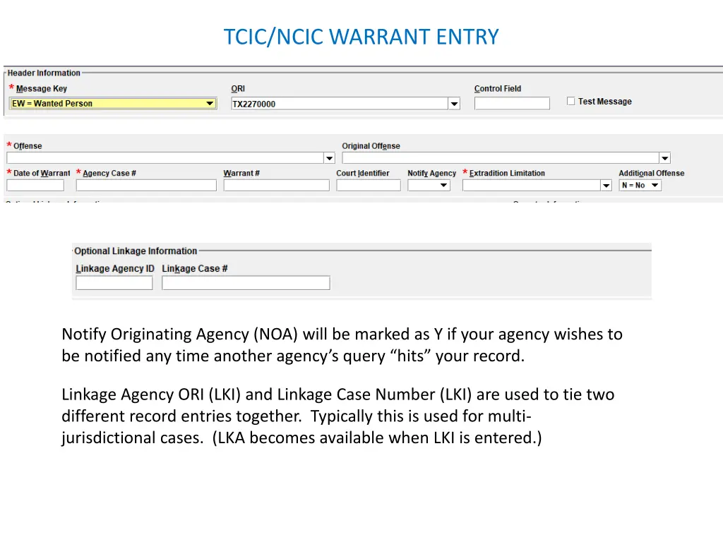 tcic ncic warrant entry 3