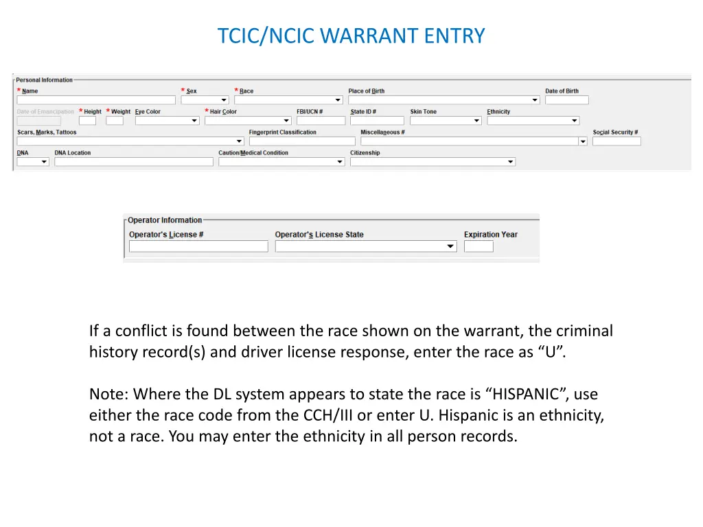 tcic ncic warrant entry 7