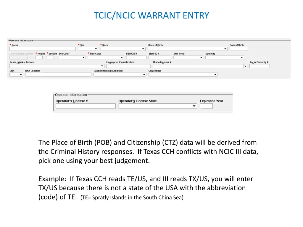 tcic ncic warrant entry 8