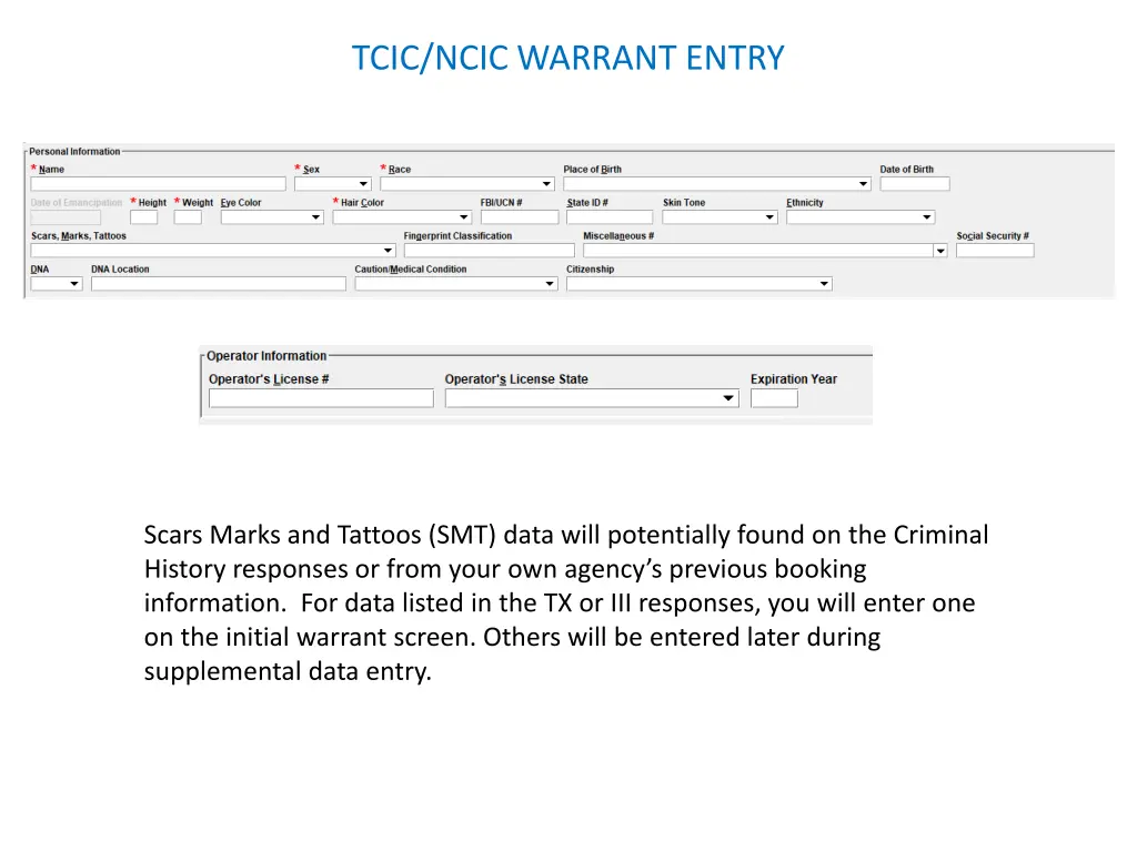 tcic ncic warrant entry 9