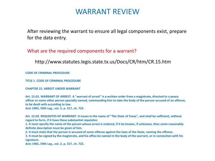 warrant review