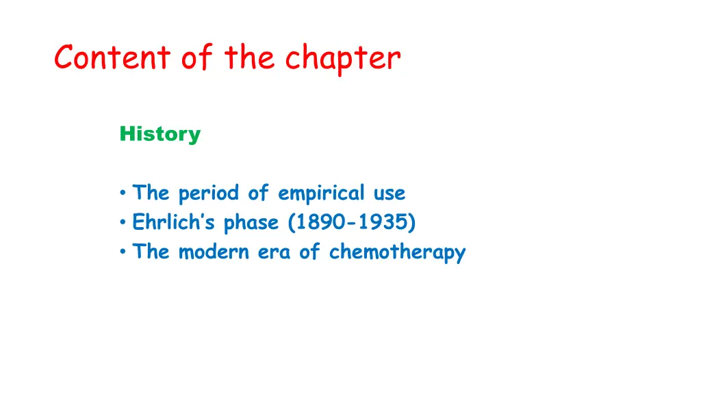 content of the chapter