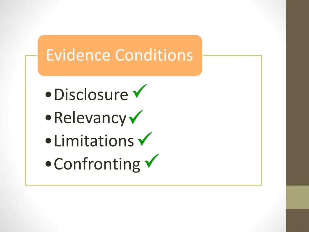 evidence conditions