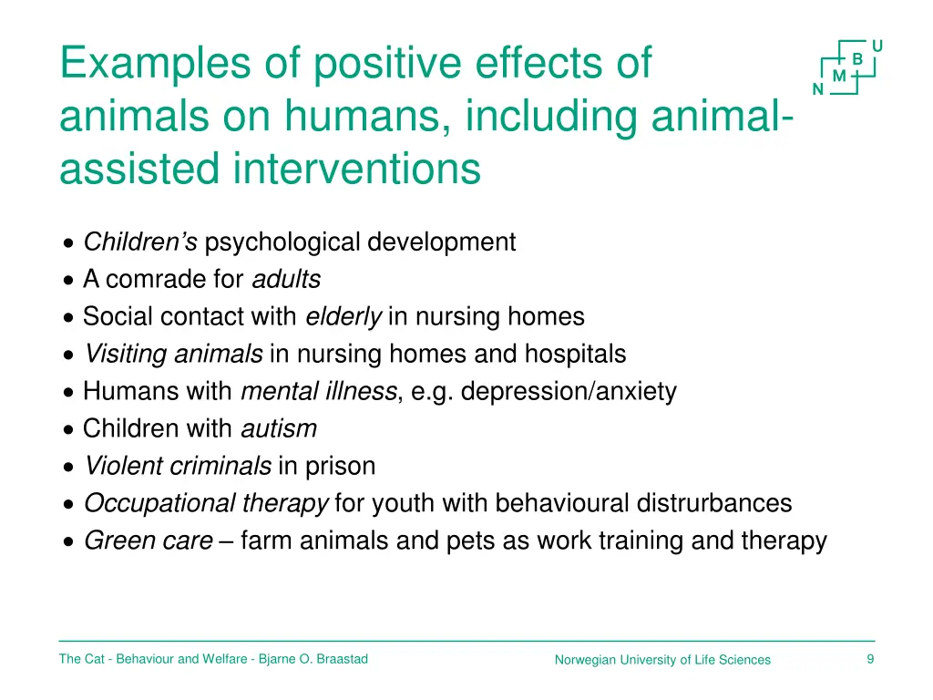 examples of positive effects of animals on humans