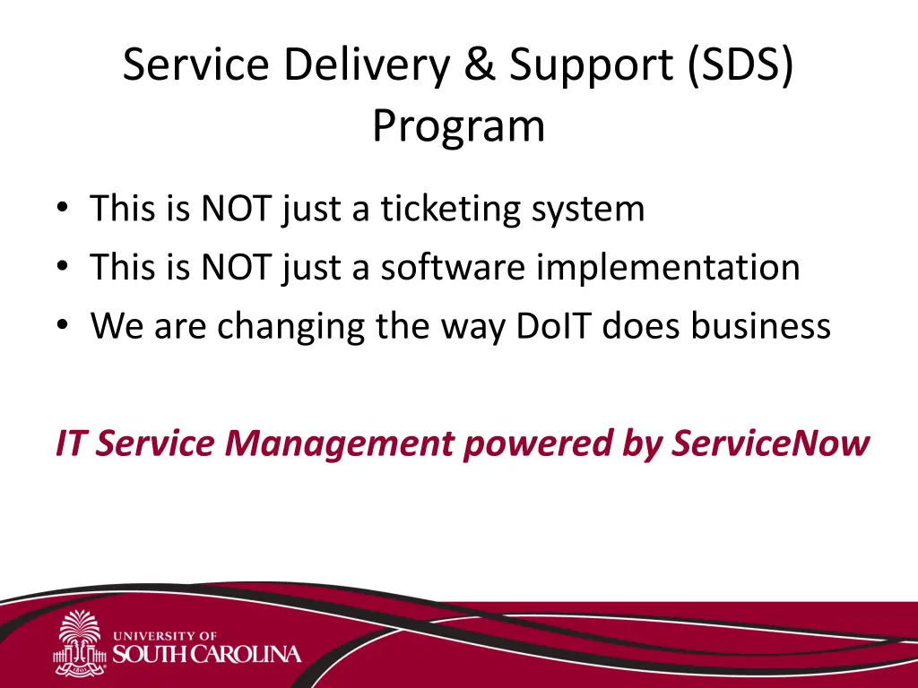 service delivery support sds program