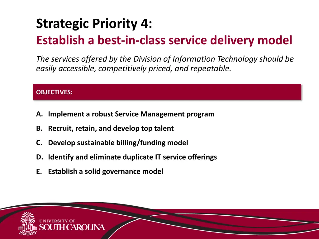 strategic priority 4 establish a best in class