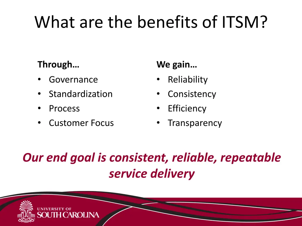 what are the benefits of itsm