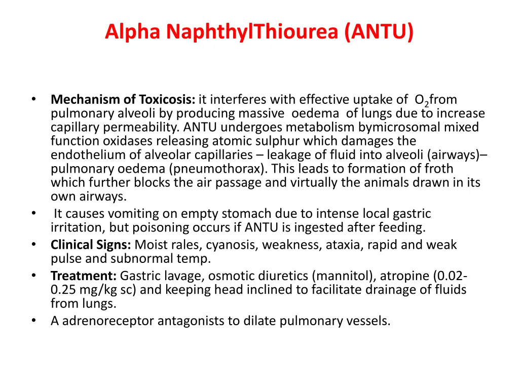 alpha naphthylthiourea antu