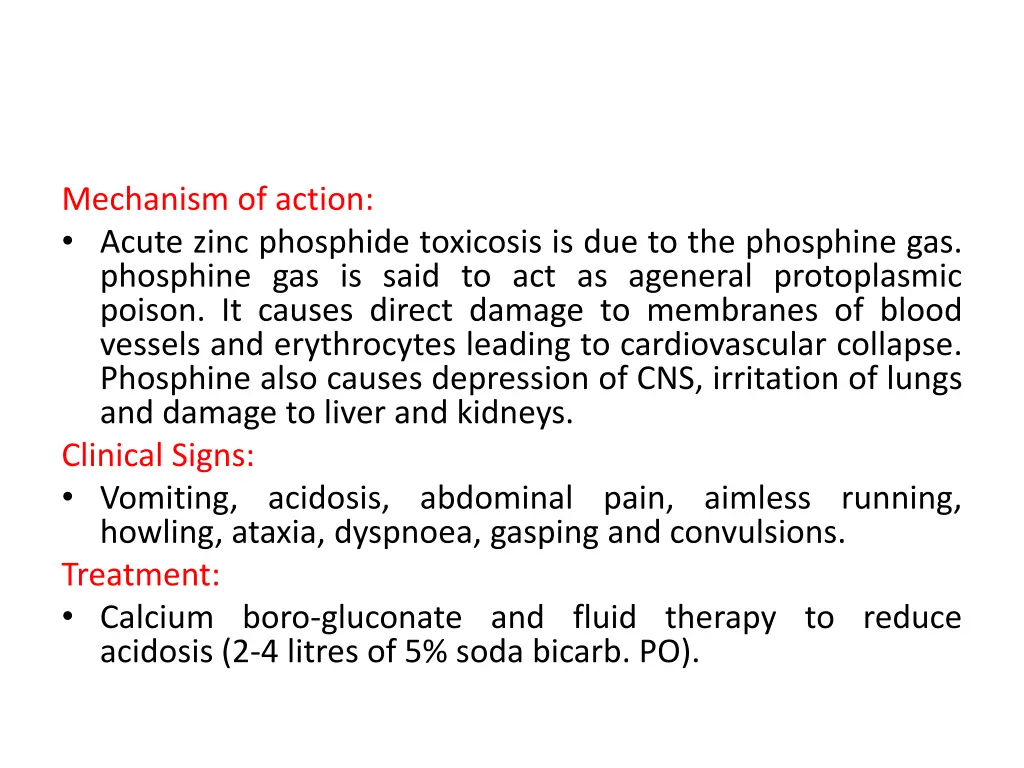 mechanism of action acute zinc phosphide