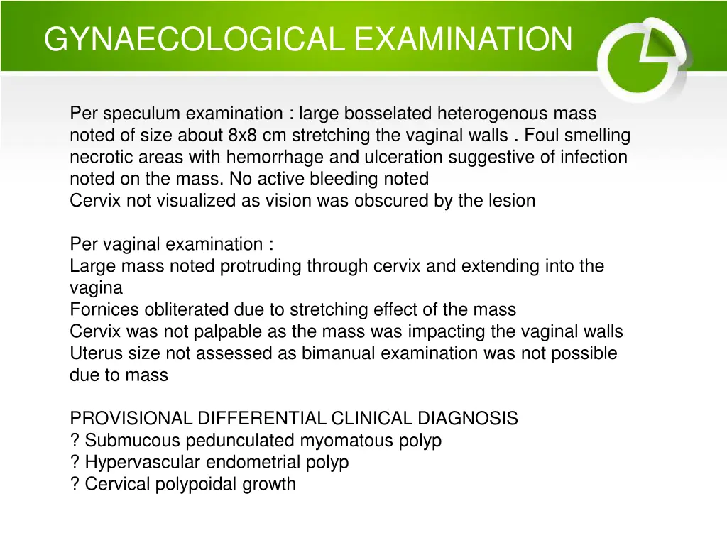 gynaecological examination