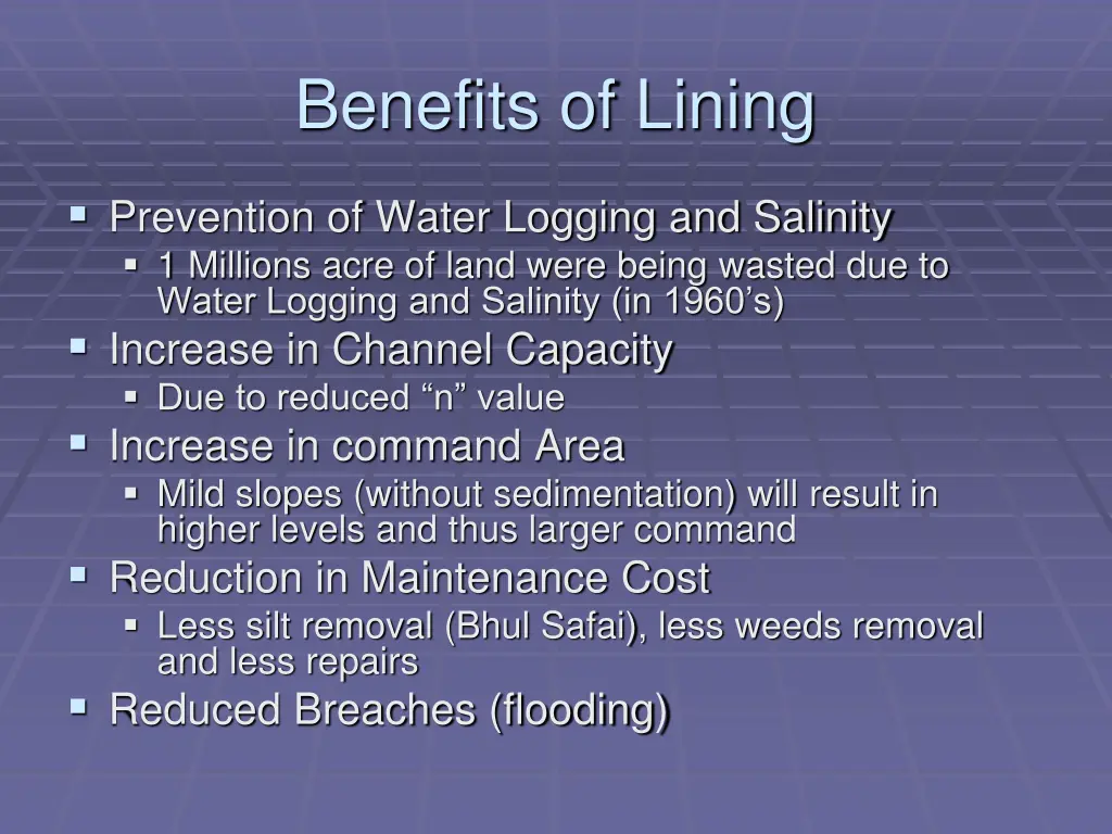 benefits of lining 1