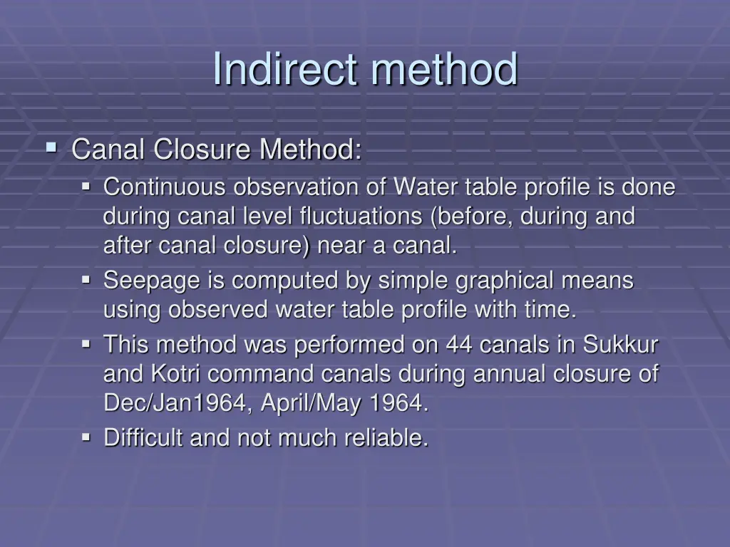 indirect method