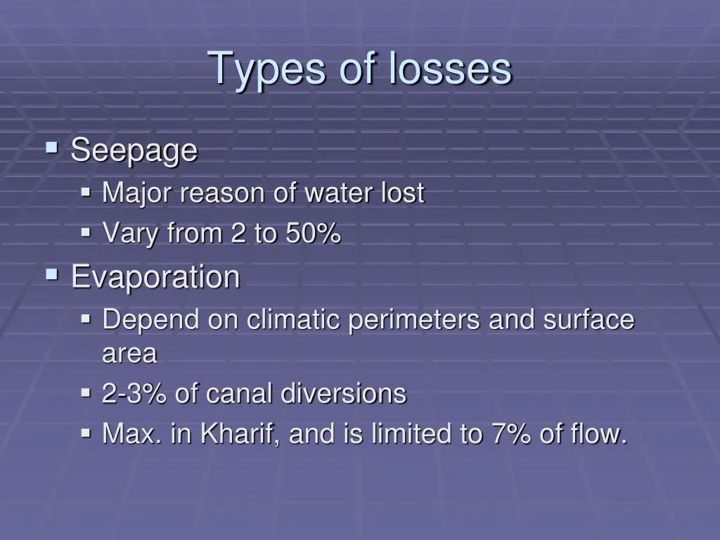 types of losses