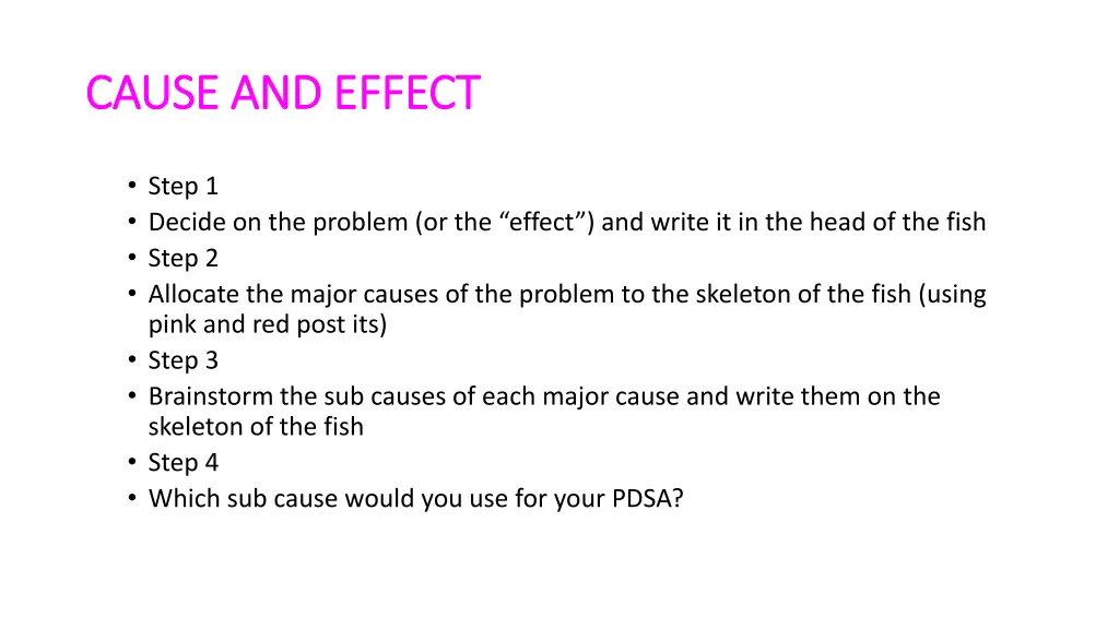 cause and effect cause and effect