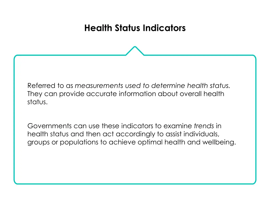 health status indicators