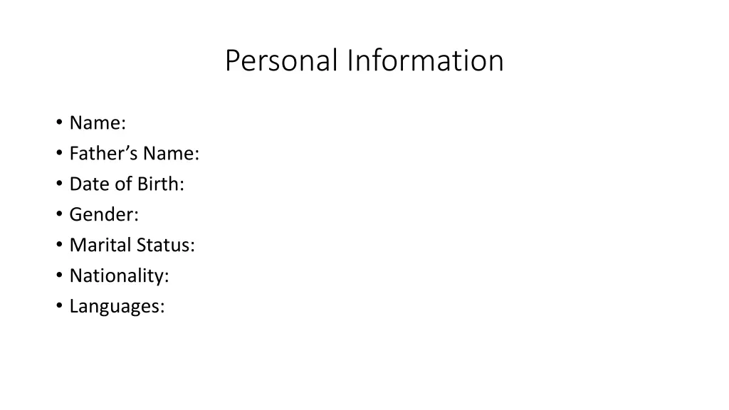 personal information