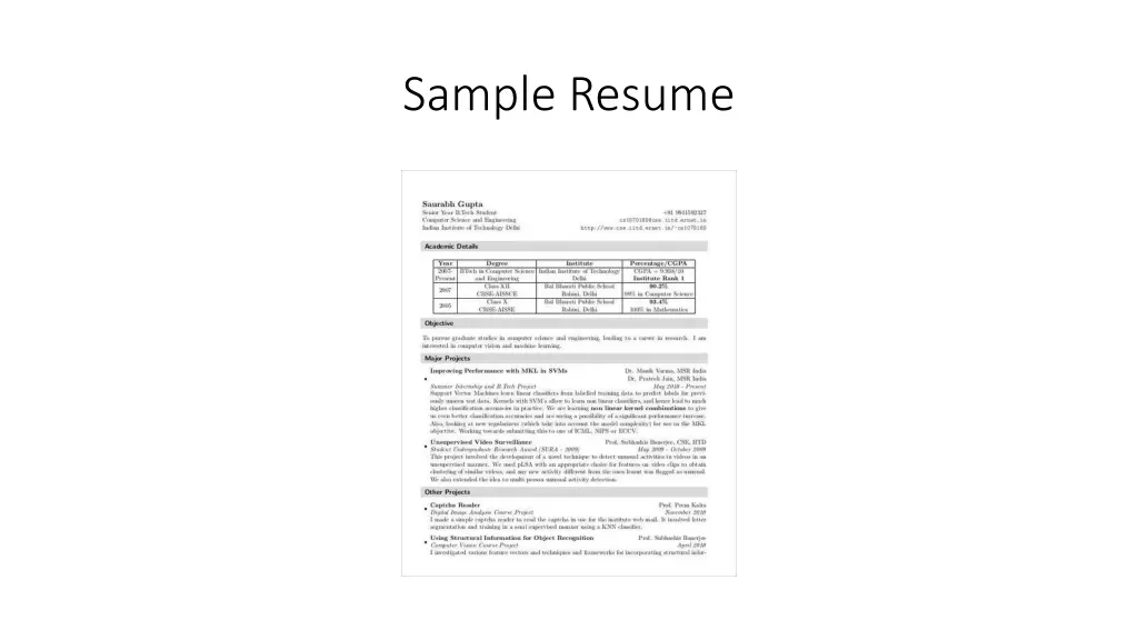 sample resume