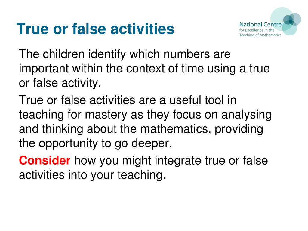 true or false activities