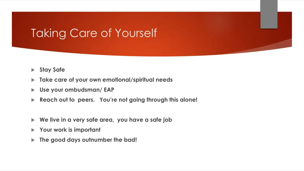 taking care of yourself