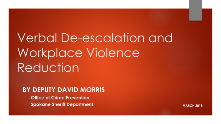 verbal de escalation and workplace violence