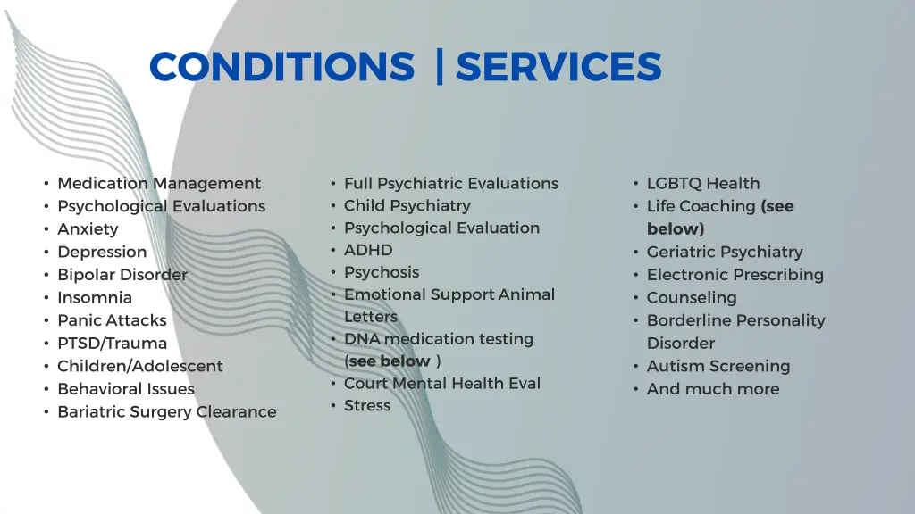 conditions services