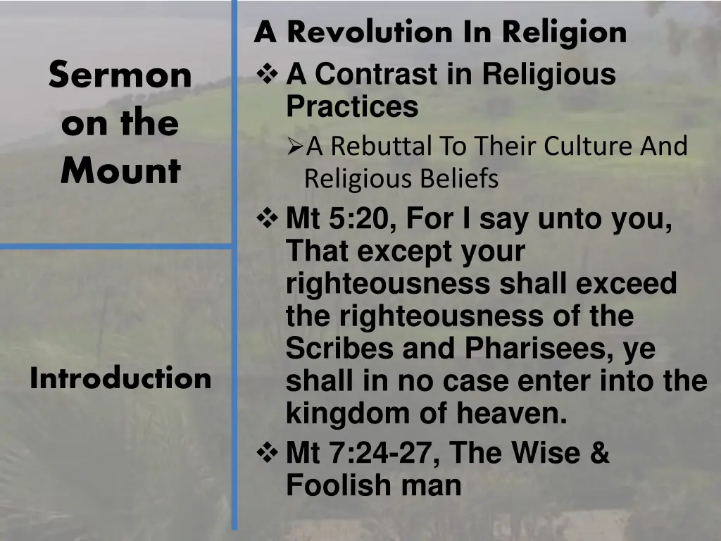 a revolution in religion a contrast in religious