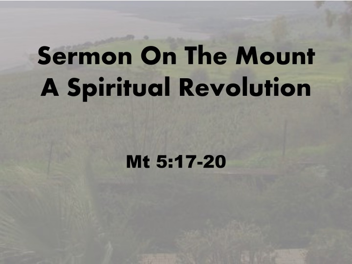 sermon on the mount a spiritual revolution