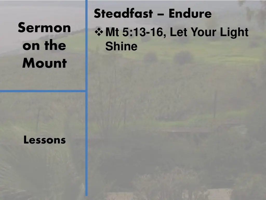 steadfast endure mt 5 13 16 let your light shine