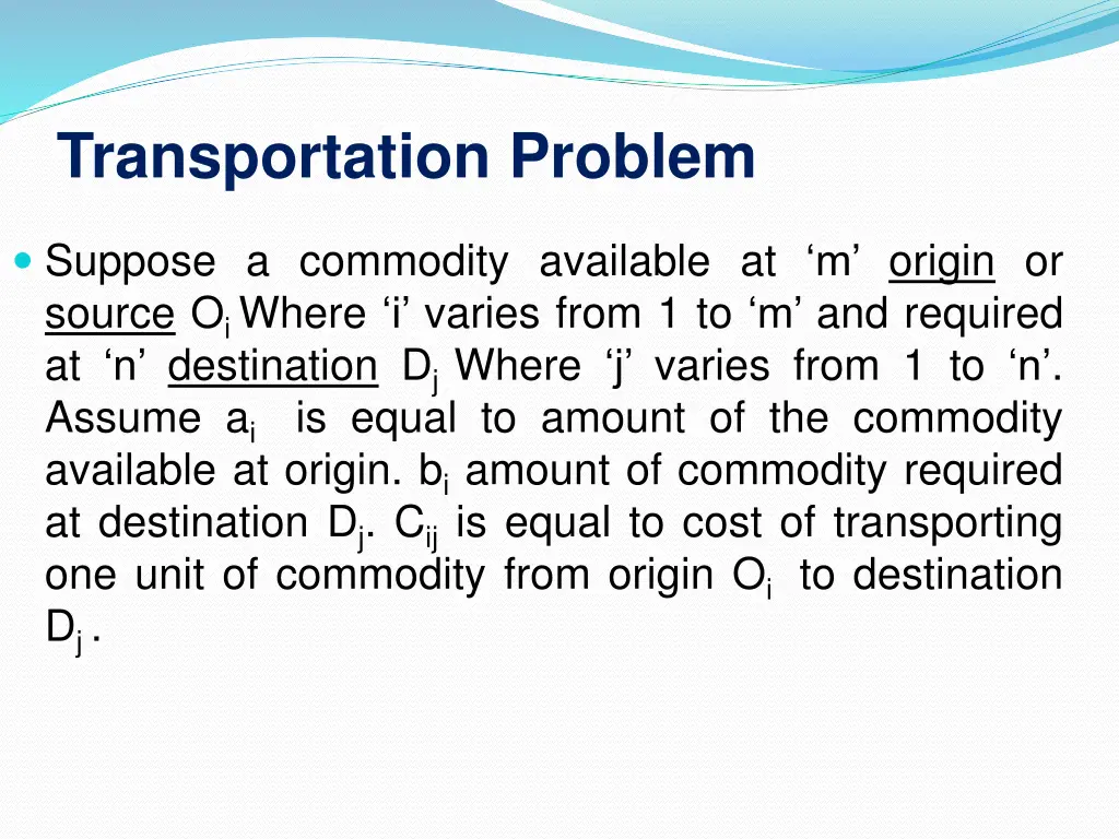 transportation problem