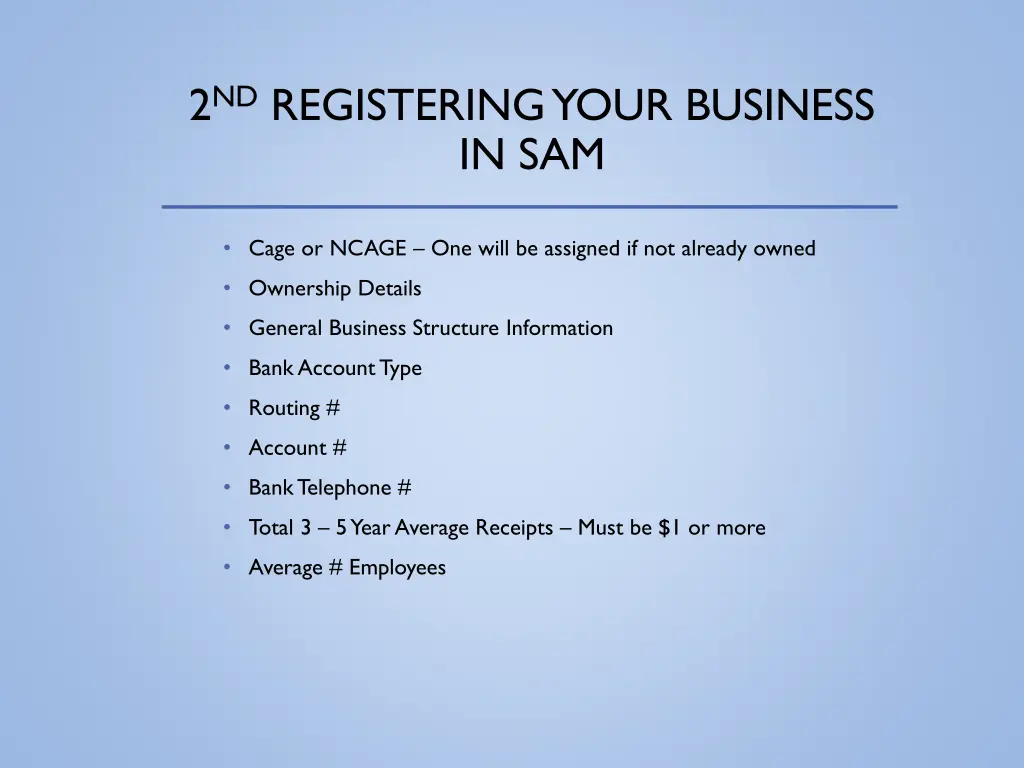 2 nd registering your business in sam 1