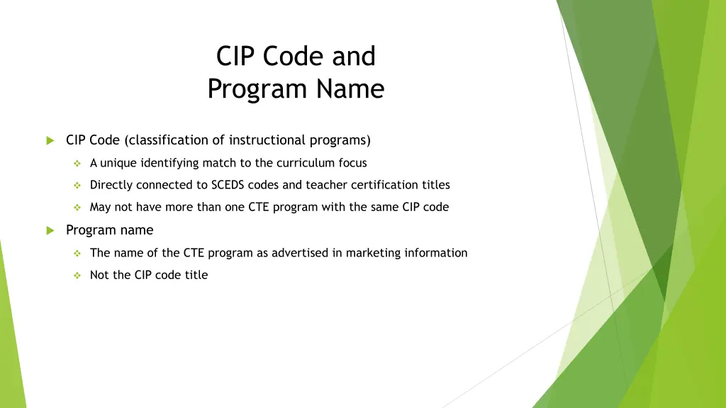 cip code and program name