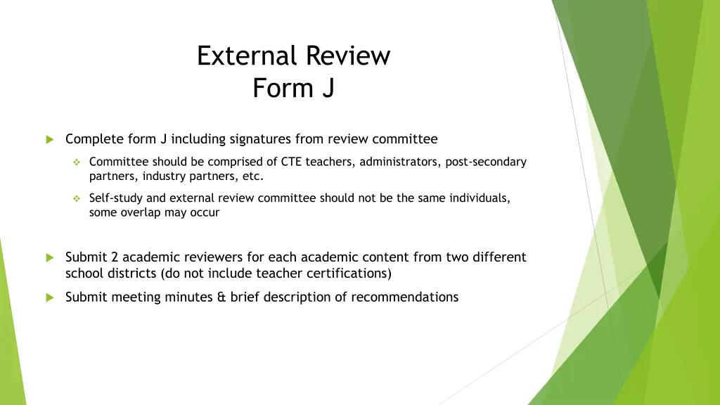 external review form j