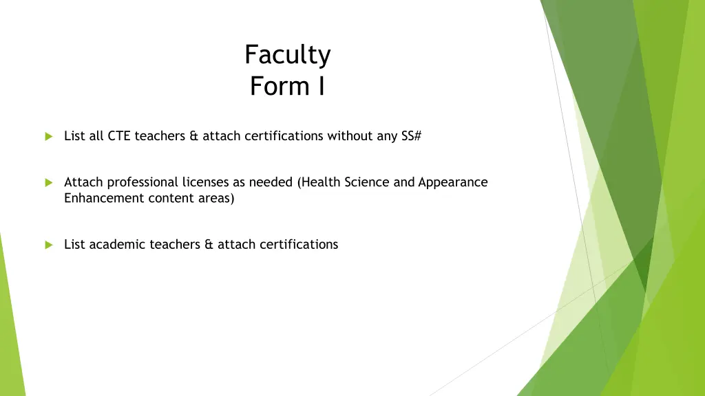 faculty form i