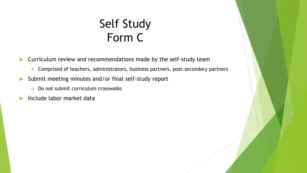 self study form c