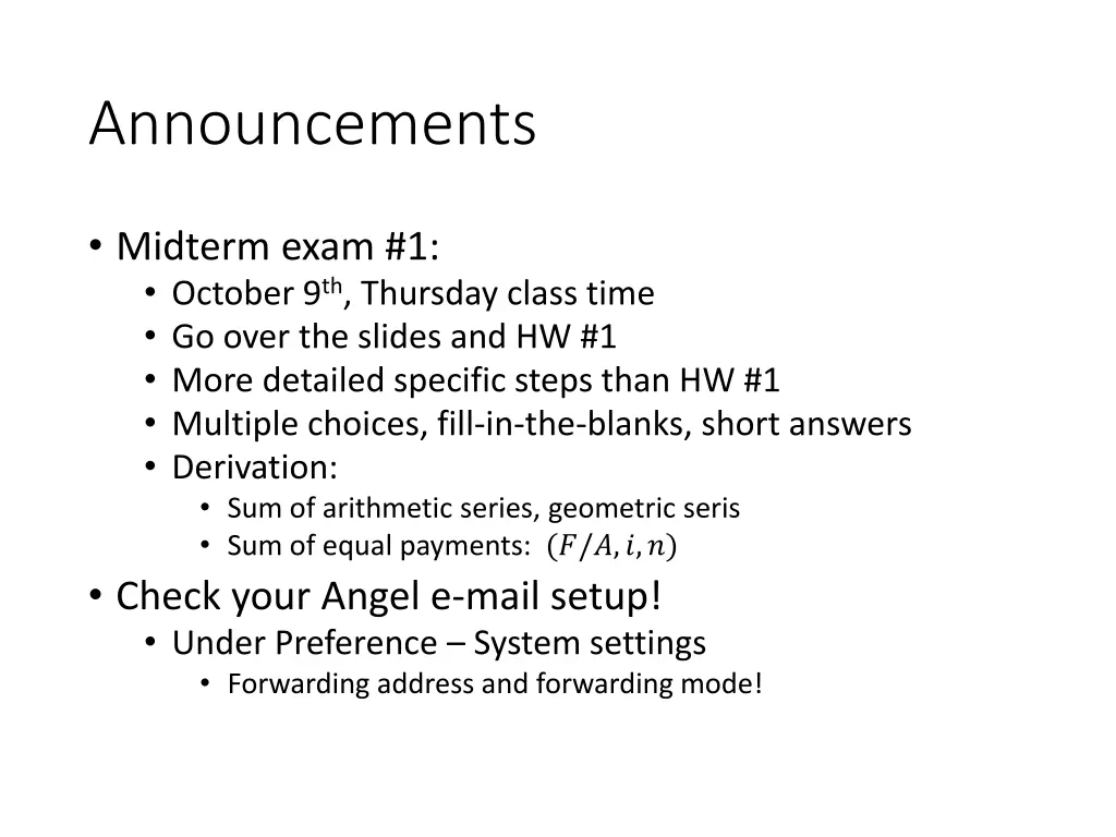 announcements