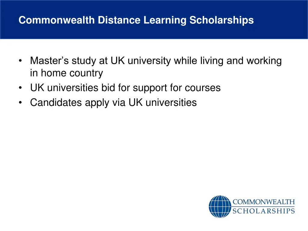 commonwealth distance learning scholarships