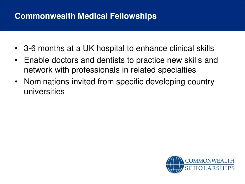 commonwealth medical fellowships