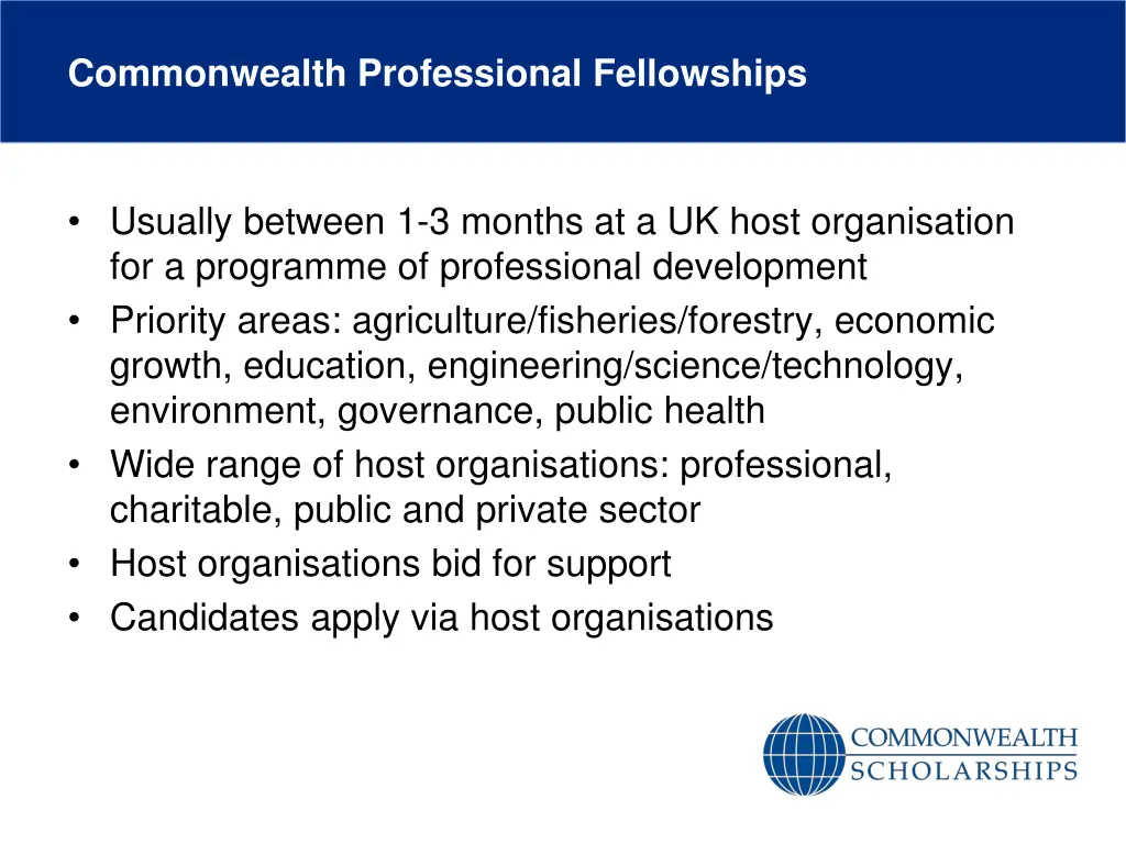 commonwealth professional fellowships