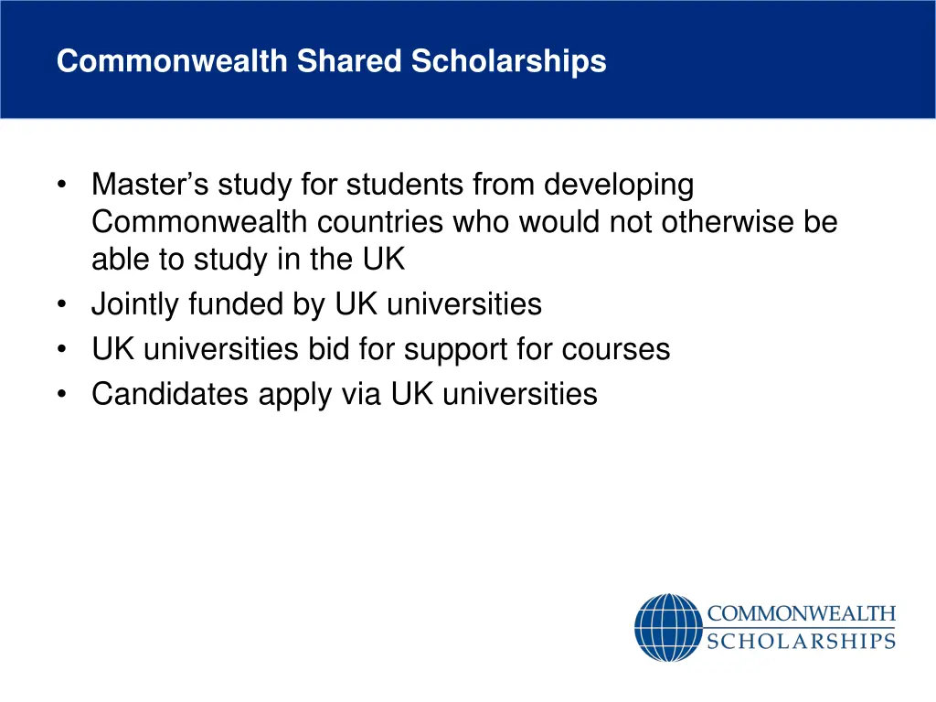 commonwealth shared scholarships