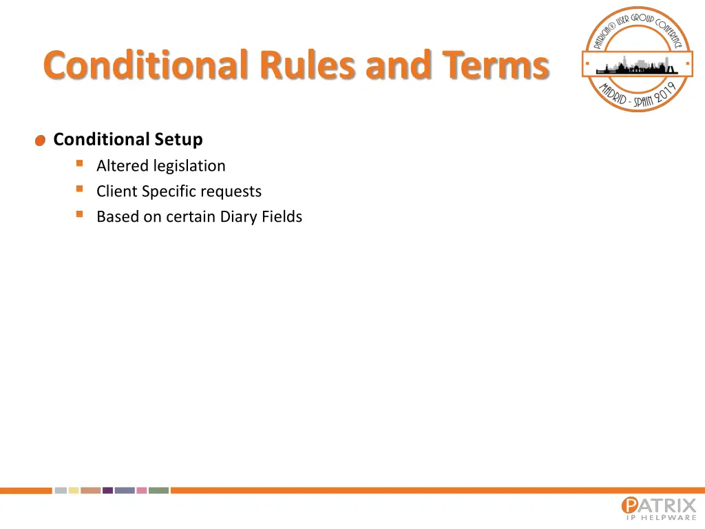 conditional rules and terms