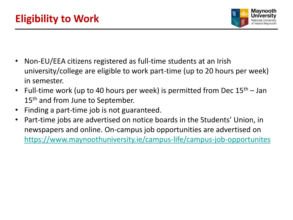 eligibility to work