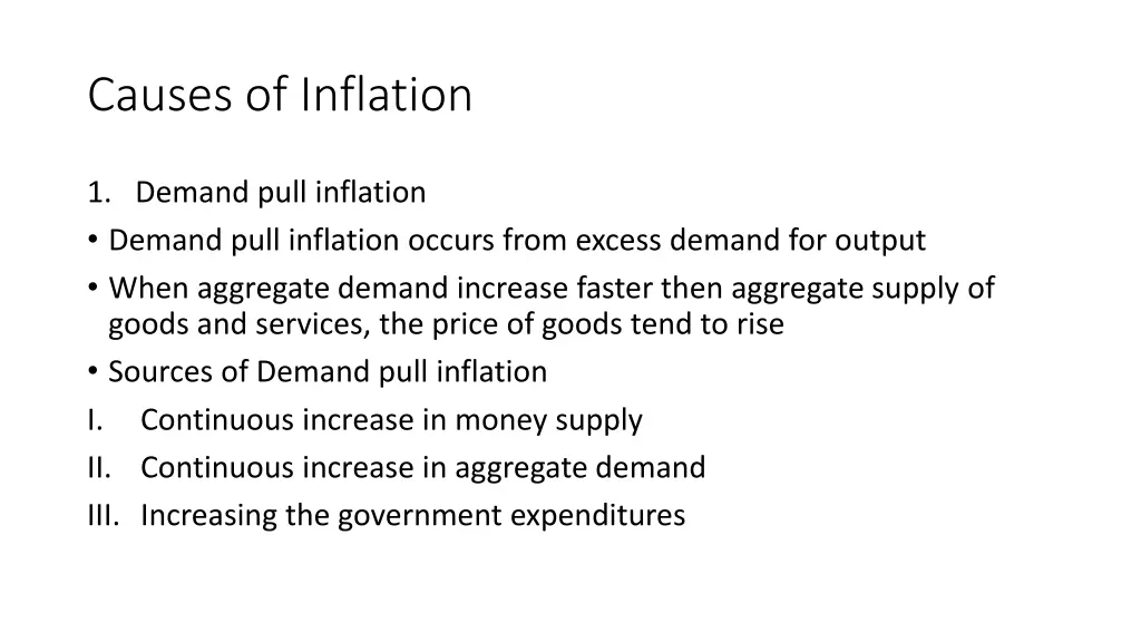 causes of inflation