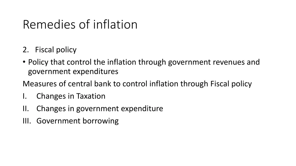 remedies of inflation 1